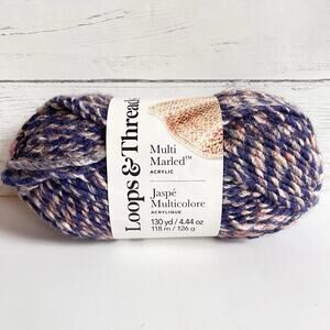 Loops And Threads Multi Marled Yarn, Blueberry